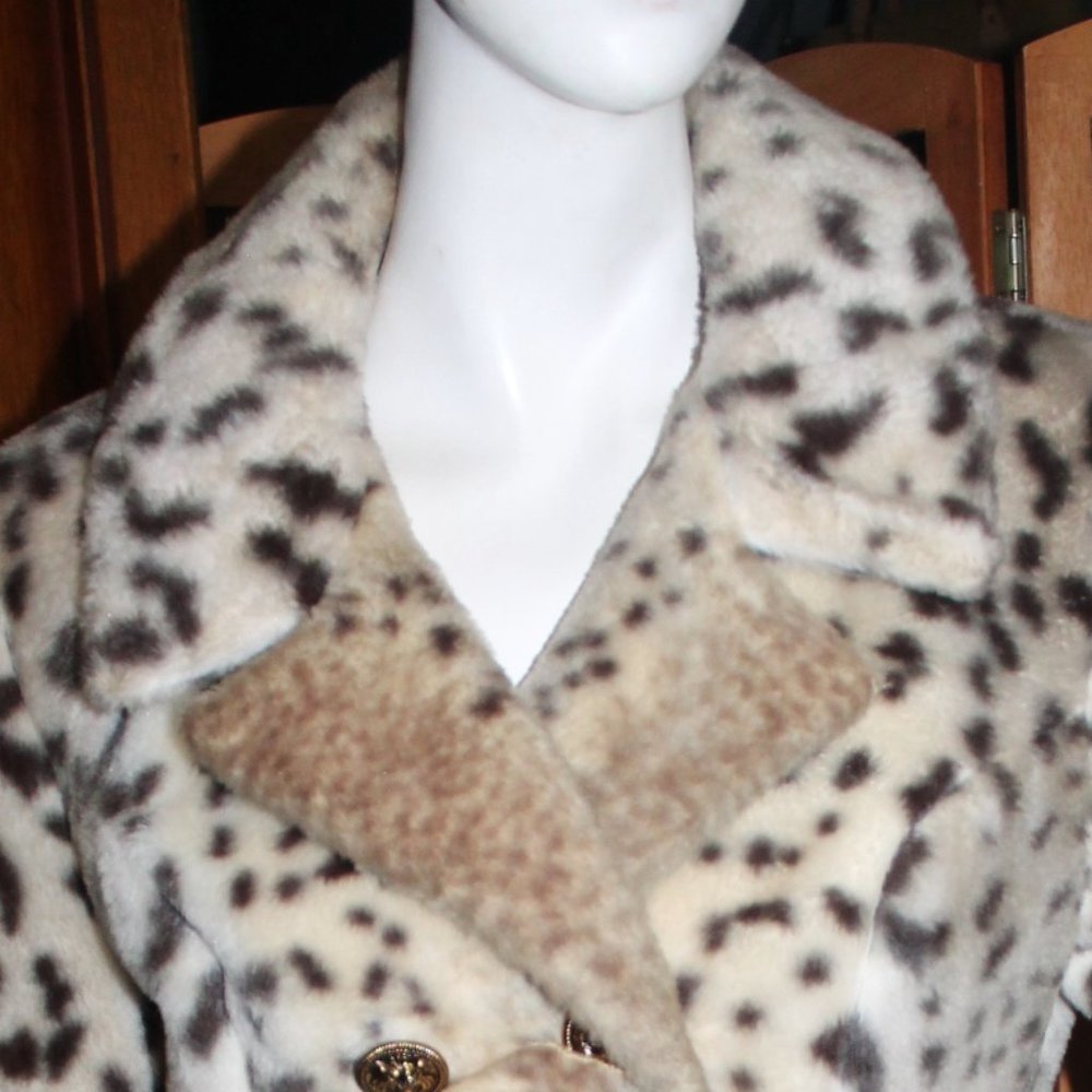 MINT Vintage Vixen Commuter Leopard Print Faux Fur Jacket Coat - Picture 5 of 10